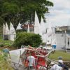 Skiff rigging with Sabots in background